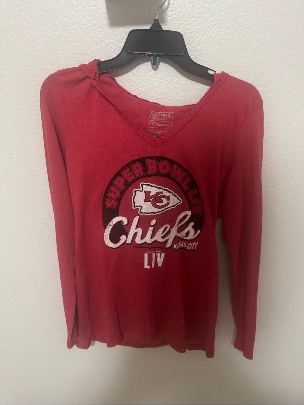 Fanatics Kansas City Chiefs Red V-Neck Long Sleeve Tee